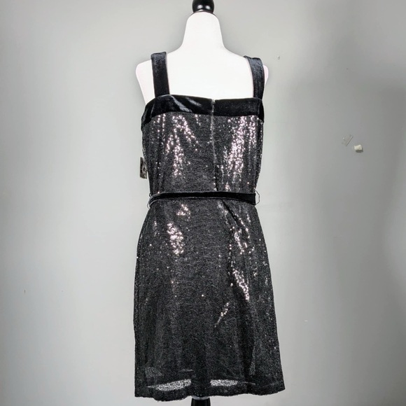 NWT BAR III SEQUINED SQUARE NECK COCKTAIL AND PARTY DRESS - M - Picture 6 of 11